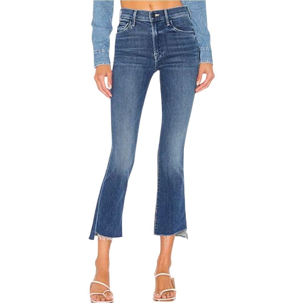 MOTHER The Insider Crop Step Fray In Wish On A Star Denim Size 32